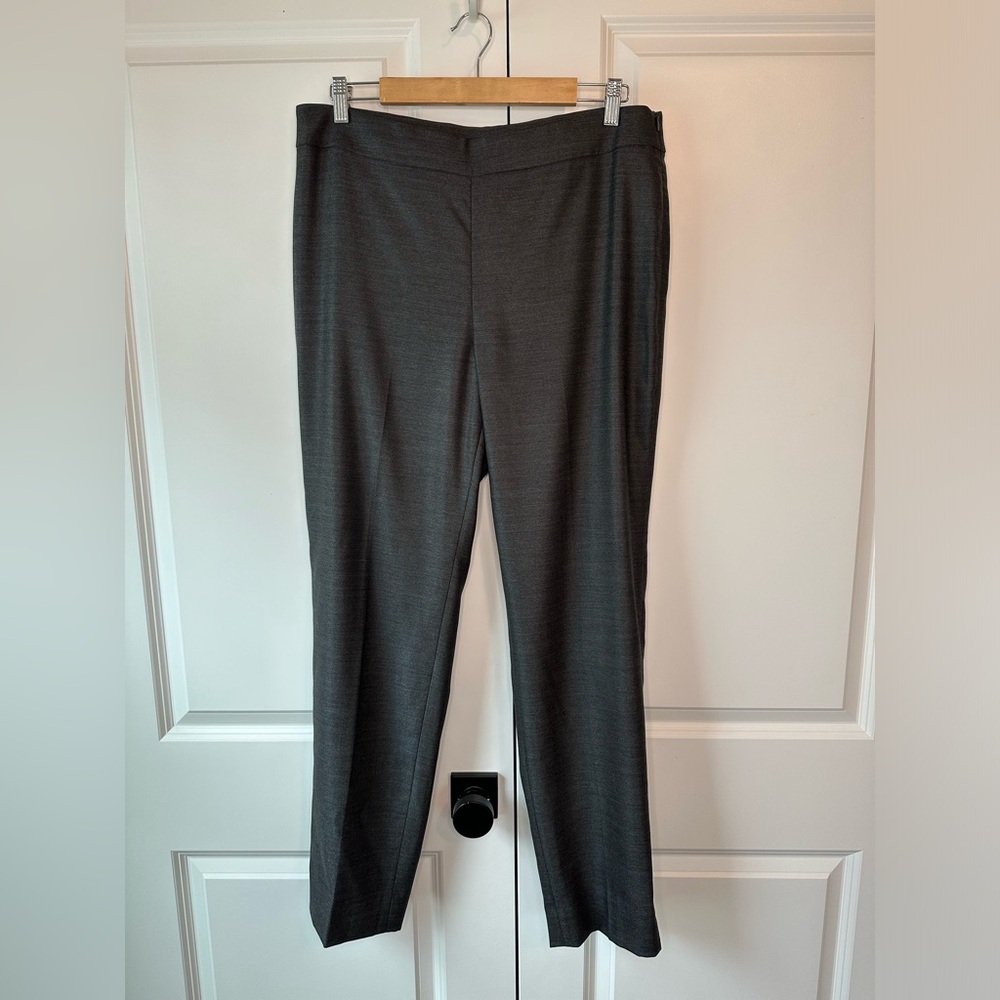 St. John Women’s Wool Silk Blend Emma Trousers Charcoal Gray (Size 12)